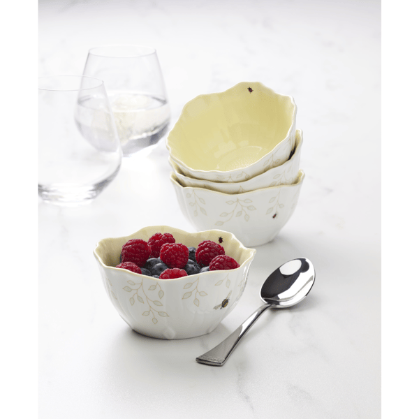 Lenox® Butterfly Meadow® Floral Yellow Dessert Bowls - Set of 4