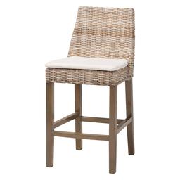 bali & pari Toby Modern Bohemian Kubu Rattan Counter Stool