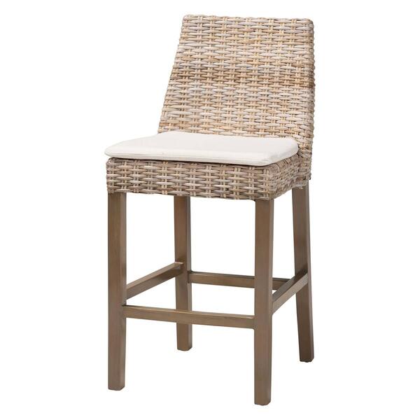 bali & pari Toby Modern Bohemian Kubu Rattan Counter Stool - image 