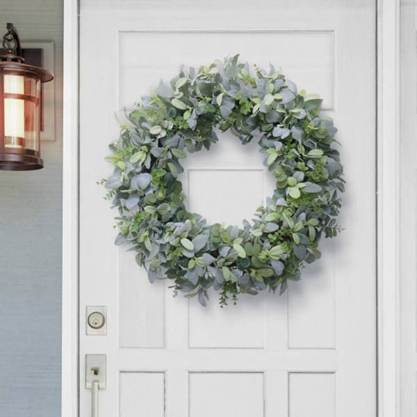 Puleo International 28in. Artificial Lamb''s Ear Wreath