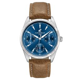 Mens Caribbean Joe Blue Dial Strap Watch - CJ7175SLBL