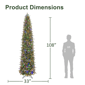 Puleo International 9ft. LED Yardley Spruce Pencil Christmas Tree - image 6