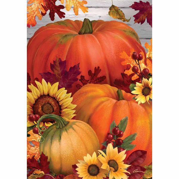 Briarwood Lane Autumn Pumpkin Trio Garden Flag