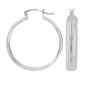 Shiny Sterling Silver Hoop Earrings - image 1