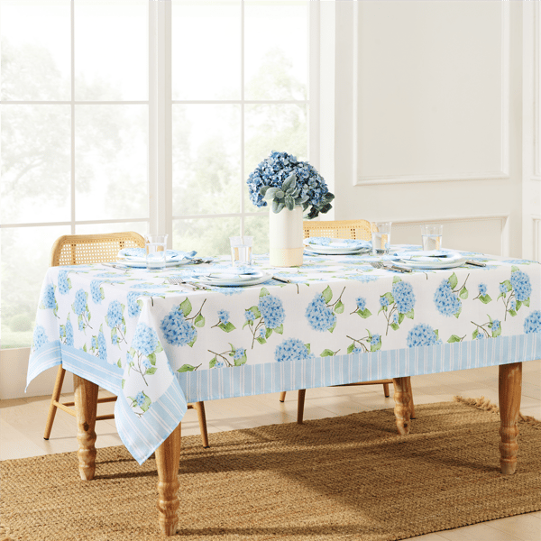 Threadmade Nantucket Hydrangea Garden Tablecloth