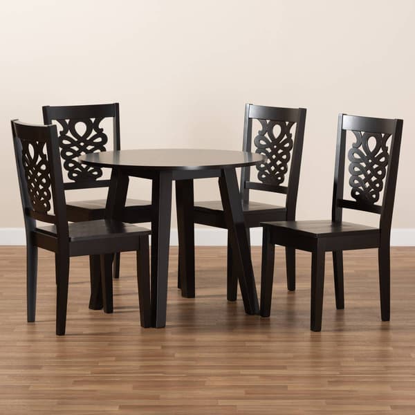 Baxton Studio Mina Dark Brown Finished Wood 5pc. Dining Set