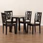 Baxton Studio Mina Dark Brown Finished Wood 5pc. Dining Set - image 8