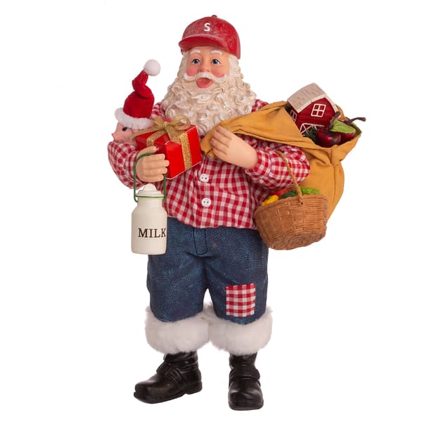 Kurt S. Adler 10.5in. Fabriche Farmer Santa Figurine - image 