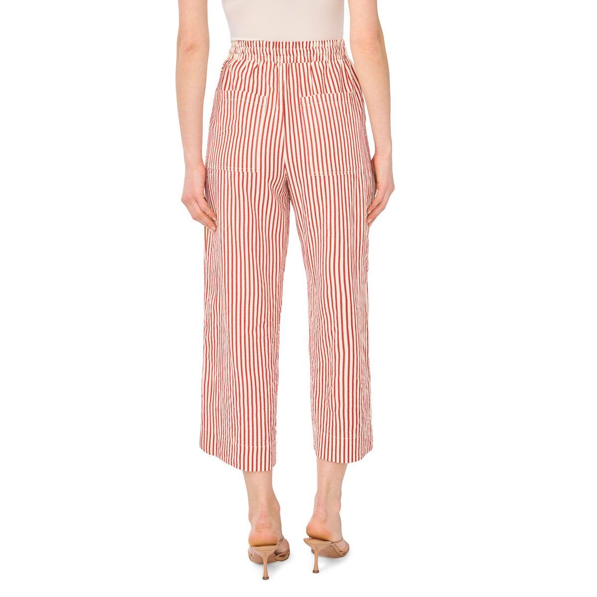 Womens Cece Pull On Stripe Cropped Wide Leg Pants