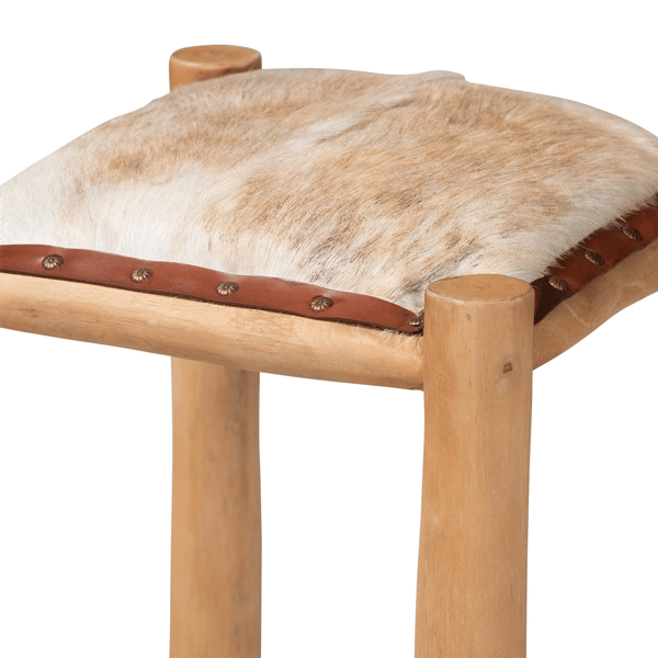 bali & pari Rivera Genuine Goat Leather Bar Stool