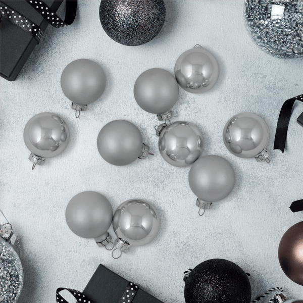 Northlight 10ct. Silver Shiny & Matte Glass Christmas Ornaments
