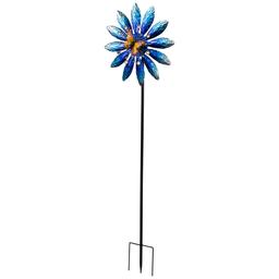 Northlight Seasonal Blue Flower Pinwheel Garden Stake