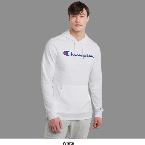 Mens Champion&#174; Mid-Weight Jersey Knit Pullover Logo Hoodie