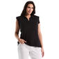 Plus Size Rafaella® Sleeveless Ruffle Split Neck Collar Blouse - image 1