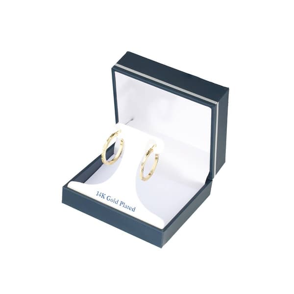 21mm Gold Over Brass Diamond Cut Hoop Earrings