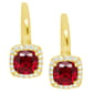 Gianni Argento Lab Ruby Cushion Leverback Earrings - image 1