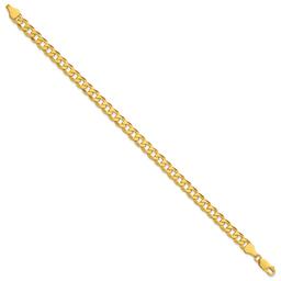 Gold Plated over Sterling Silver Beveled Curb Chain Bracelet