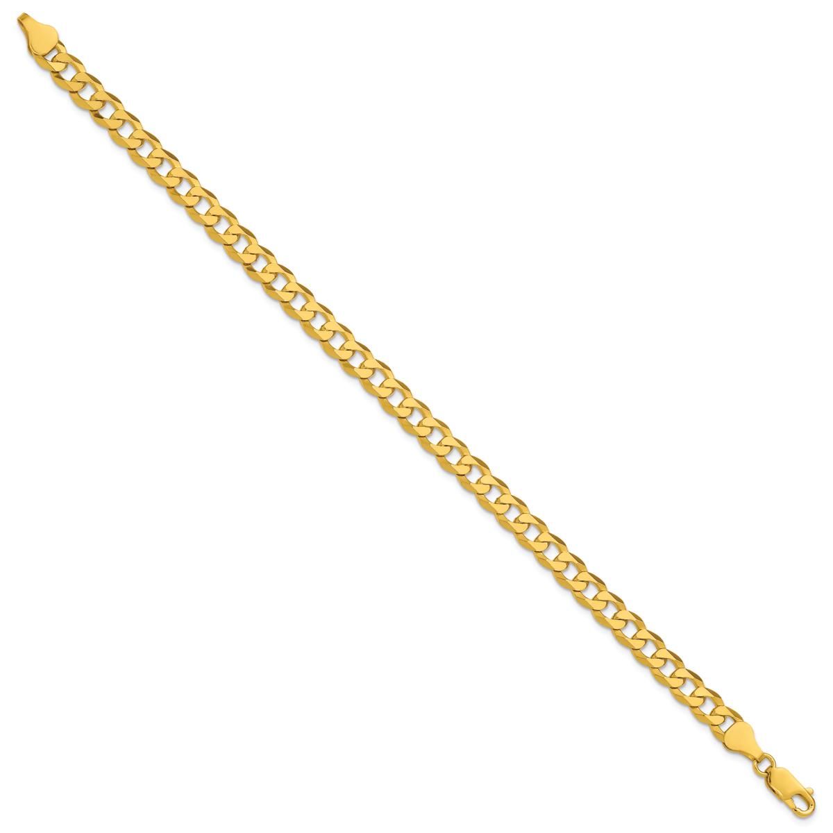 Gold Plated over Sterling Silver Beveled Curb Chain Bracelet