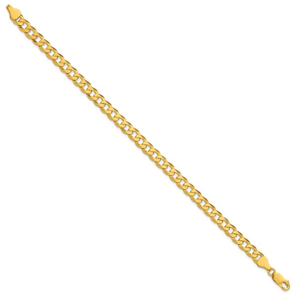 Gold Plated over Sterling Silver Beveled Curb Chain Bracelet