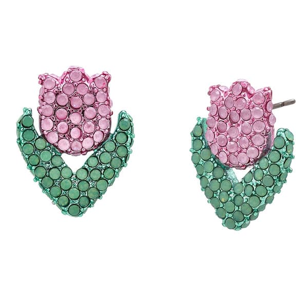Betsey Johnson Spring Tulip Stud Earrings - image 