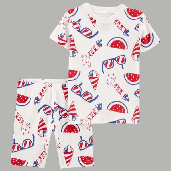 Baby Unisex &#40;12-24M&#41; Carters&#40;R&#41; Americana Icon Shorts Pajama Set - image 