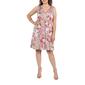 Plus Size 24/7 Comfort Apparel Tan Floral Empire Waist Dress - image 1