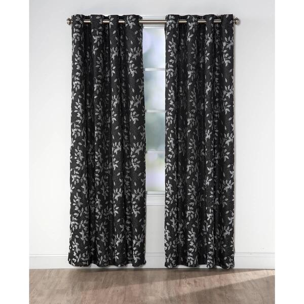 Vine Scroll Jacquard Grommet Curtain Panel - image 