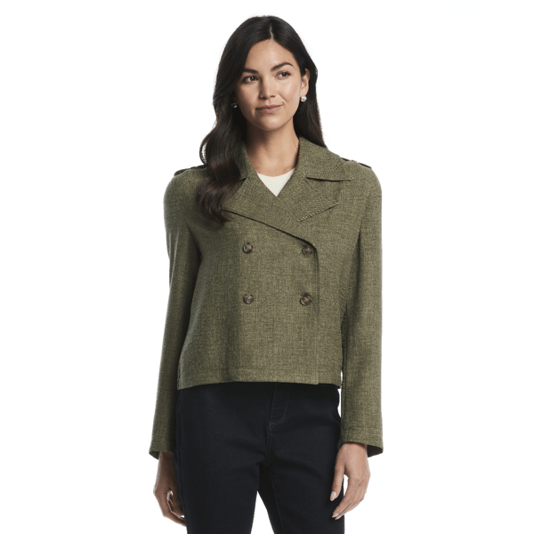 Petite Rafaella(R) Washer Crepe Cropped Trench Jacket