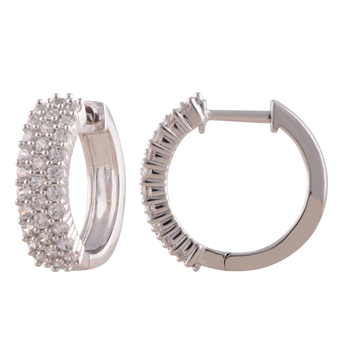 Nova Star(R) White Gold Lab Grown Diamond Hoop Earrings