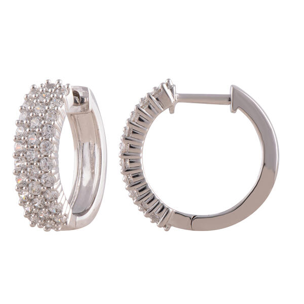 Nova Star(R) White Gold Lab Grown Diamond Hoop Earrings - image 