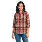 Womens Nautica 3/4 Roll Tab Sleeve Crinkle Plaid Blouse - image 1