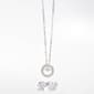 Silver-Tone CZ Pendant & Earring Set - image 1