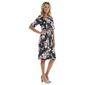 Womens Connected Elbow Sleeve Floral Side Ruch Wrap Dress - image 4