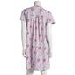 Womens White Orchid Short Sleeve Paisley Henley Nightshirt - image 2