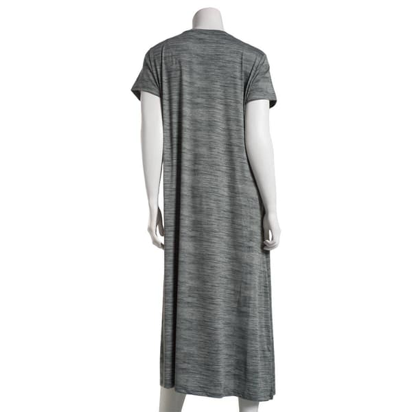 Womens White Orchid Short Sleeve 46" Crew Maxi Nightshirt