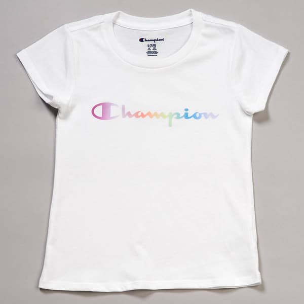 Girls (7-16) Champion® Short Sleeve Rainbow Tee