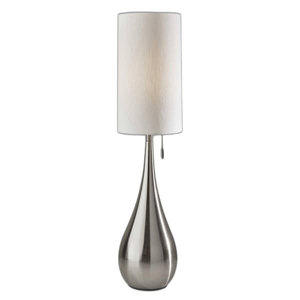 HomeRoots 35in. Brushed Steel Metal Teardrop Table Lamp - image 