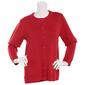 Petite Linda Matthews Long Sleeve Solid Button Front Cardigan - image 1