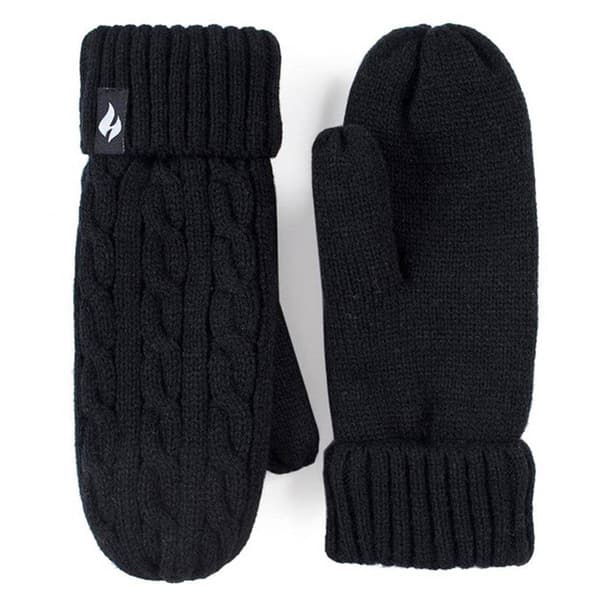 Womens Heat Holders Jackie Cable Mitten - Black