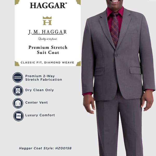 Mens J.M. Haggar® Basketweave Jacket - Dark Grey