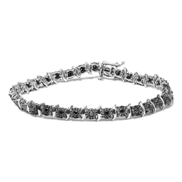 Haus of Brilliance Sterling Silver 1/4ct. Black Diamond Bracelet - image 