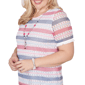 Womens Alfred Dunner The Royal Treatment Fringe Stripe Blouse - image 5