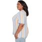 Plus Size Alfred Dunner Out Of The Blue Fringe Stripe Sweater - image 4