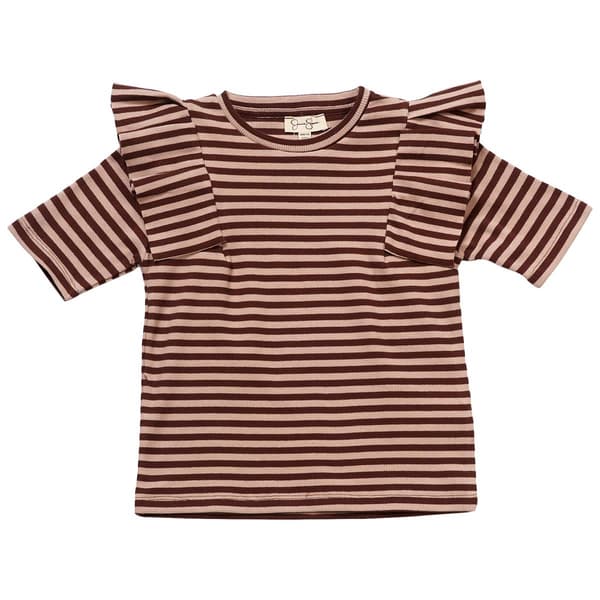 Girls &#40;7-16&#41; Jessica Simpson Striped Ruffle Rib Knit Tee - image 