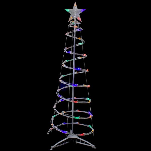 Northlight Seasonal 4ft. Multicolor LED Spiral Cone Tree