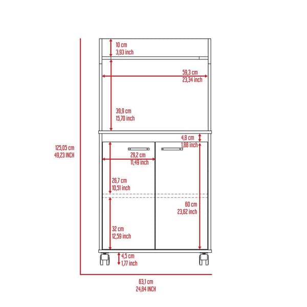 FM FURNITURE Rockford Kitchen Cart