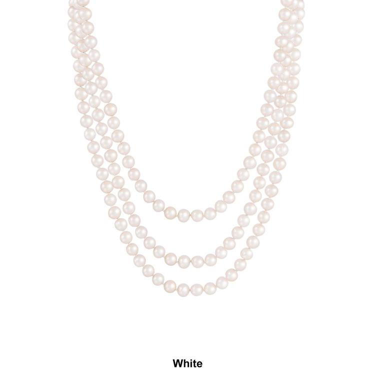 Splendid Pearls Endless 100" Freshwater Pearl Necklace