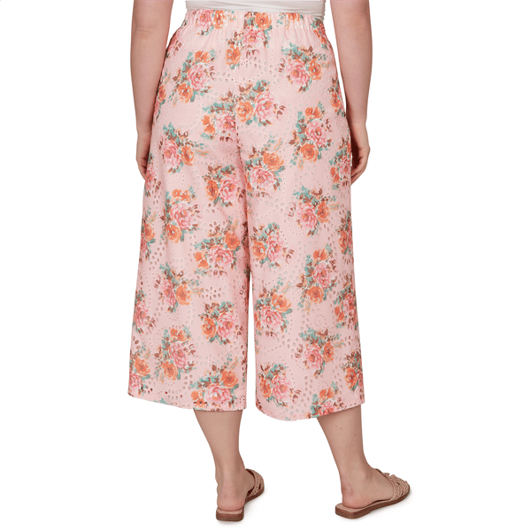 Plus Size Ruby Rd. Renaissance Romance Floral Eyelet Pants