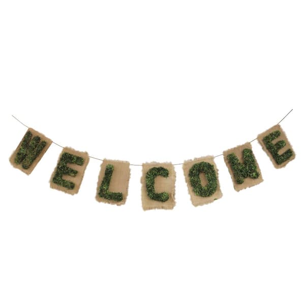 Northlight 6ft. Brown & Green Welcome Hanging Wall Decor - image 
