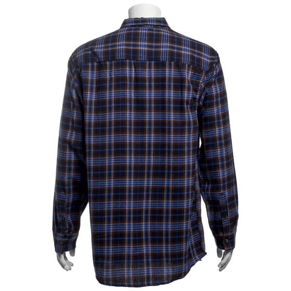 Mens Big & Tall Mountain Ridge Flannel Shirt - Charcoal/Blue